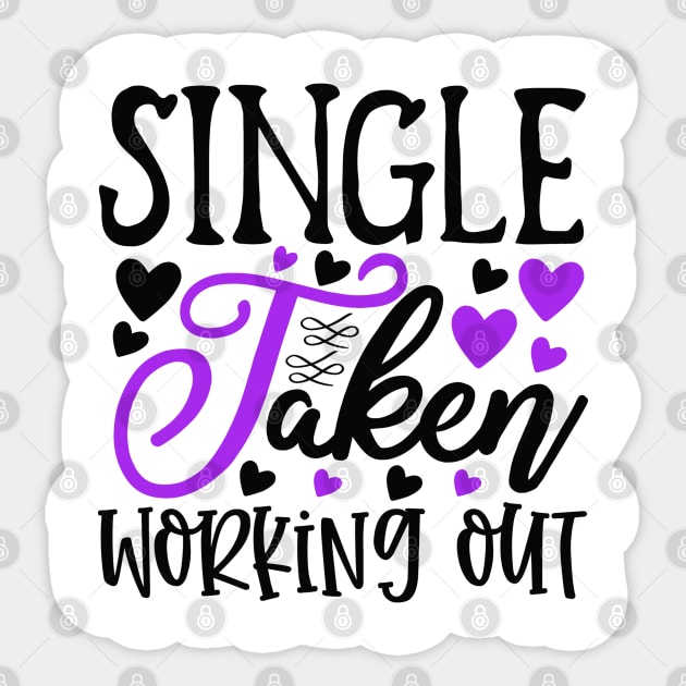 Single-Taken-Working-Out Sticker by TEENIE DESIGN